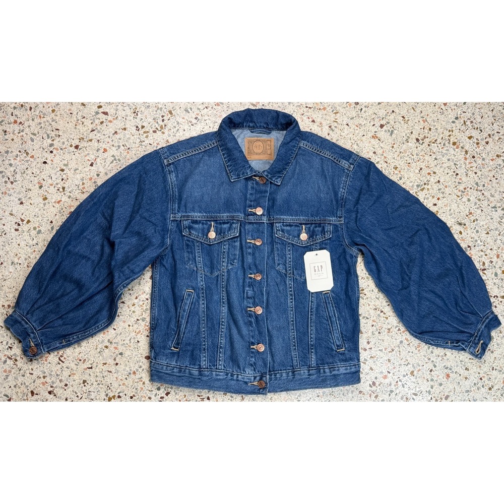 Gap x Doen Women's Button Up Barrel Sleeve Denim Jacket Size XL